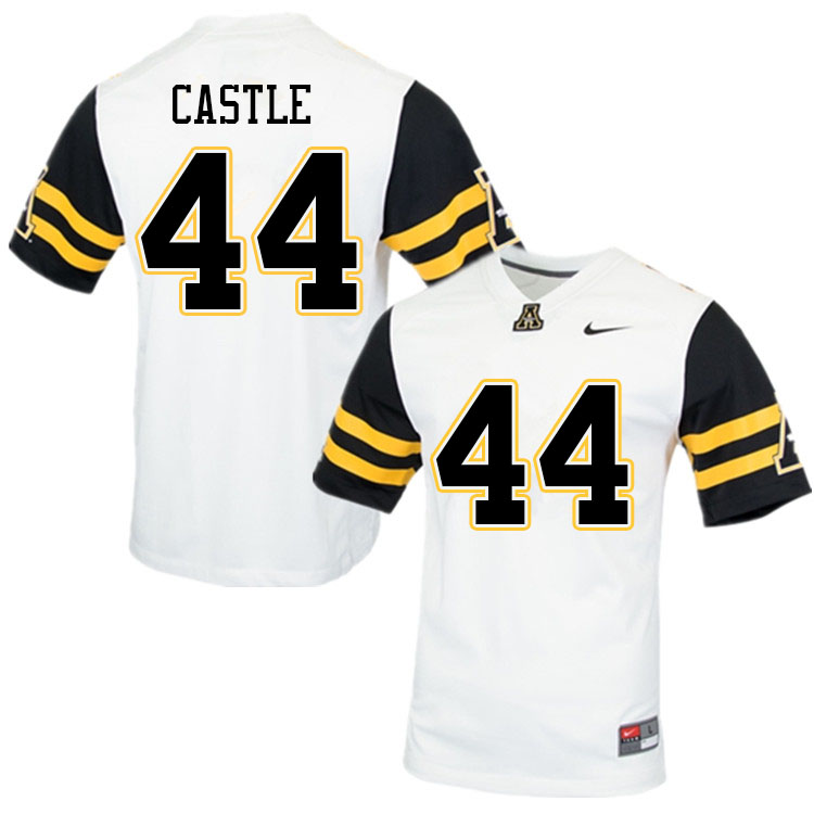 Men #44 Anderson Castle Appalachian State Mountaineers College Football Jerseys Sale-White - Click Image to Close